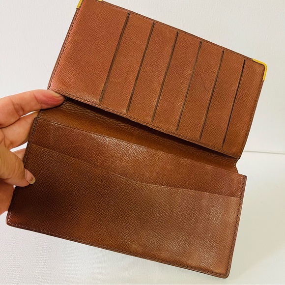 Louis Vuitton Porte Chequier Double Long Wallet Bifold Billfold Pvc Monogram - Picture 9 of 11